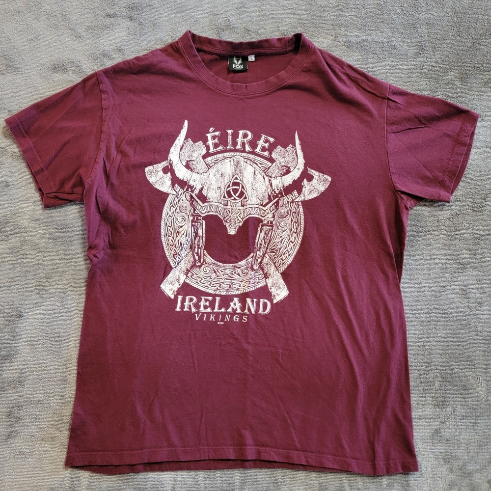 Fox Originals Men's Short Sleeve T Shirt EIRE IRELAND VIKINGS Size Large